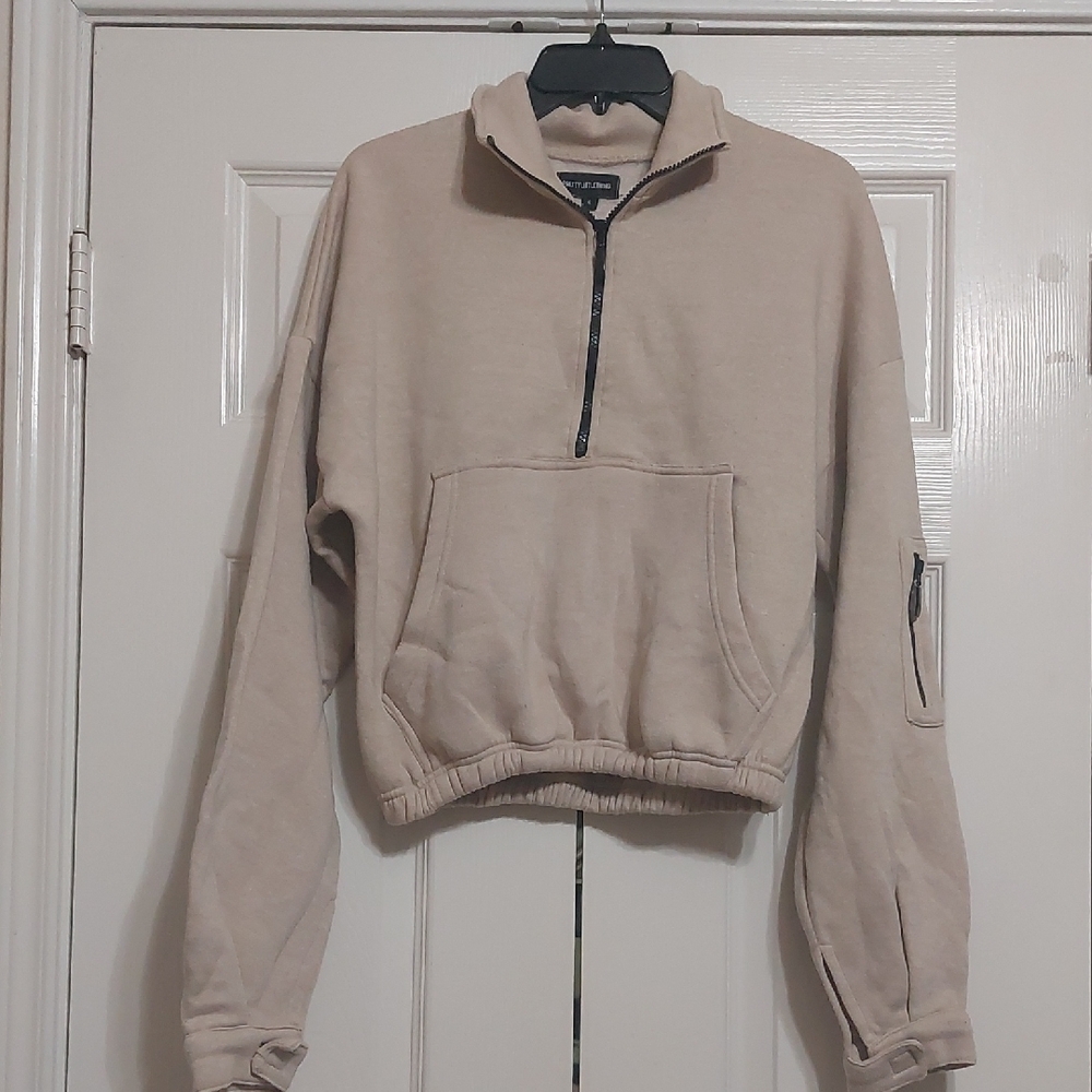 Woman's Beige Quarter-Zip Sweater size small, pretty little thing